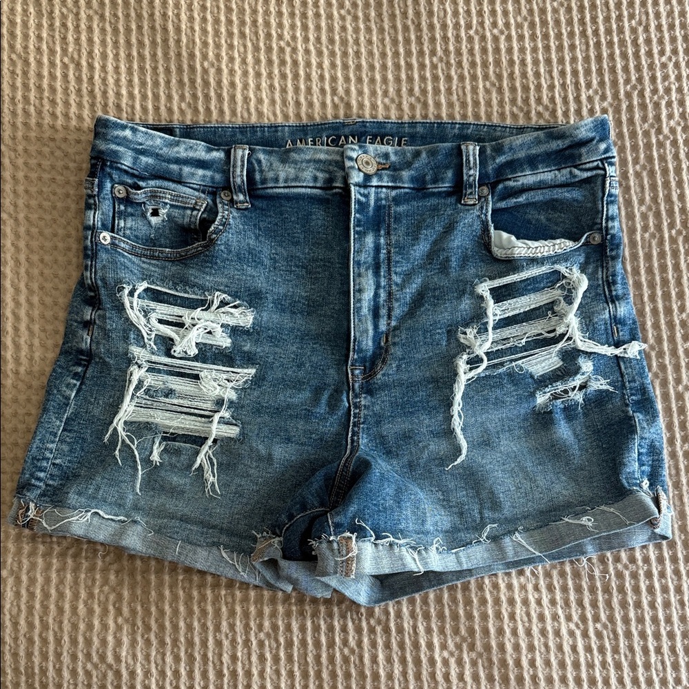 American Eagle Outfitters Ripped Blue Jean Shorts